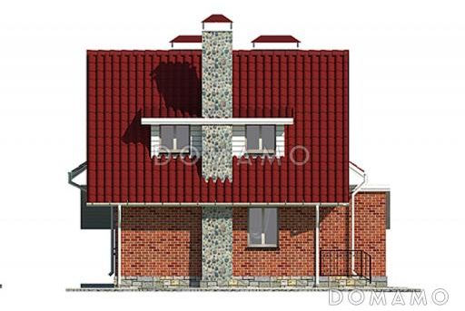 Проект дачного дома из газобетона для небольшой семьи / Фасад 4