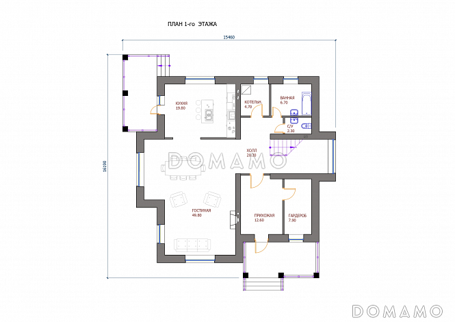 Проект 116 / План 1 этажа