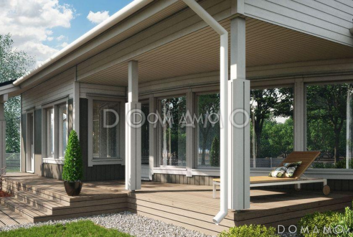 Проект каркасного дома с двускатной крышей