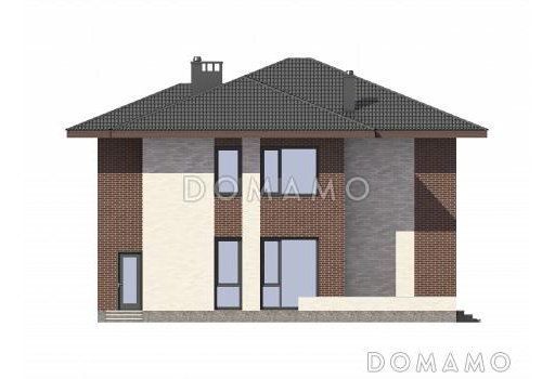 Проект двухэтажного дома из СИП панелей / Фасад 1