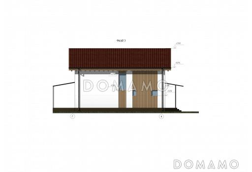 Проект современного дома с 3 спальнями и вторым светом в гостиной / Фасад 3