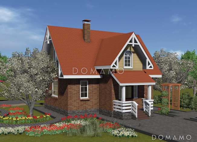 Проект одноэтажного дома с террасой на мансардном этаже