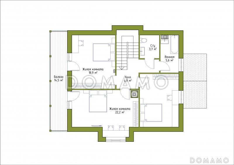 Проект коттеджа шале / План мансардного этажа