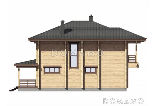 Проект просторного двухэтажного дома с балконами и вторым светом / Фасад 4