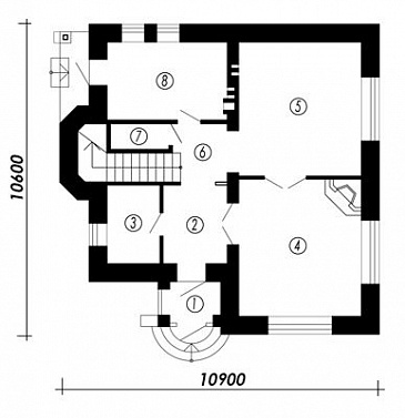 Проект дома в английском стиле / План 1 этажа