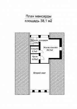 Проект отдельно стоящего бассейна круглогодичного использования  / План мансардного этажа