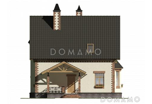 Проект практичного коттеджа в европейском стиле / Фасад 1