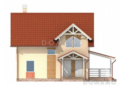 Проект каркасного дома с кровлей из металлочерепицы / Фасад 4