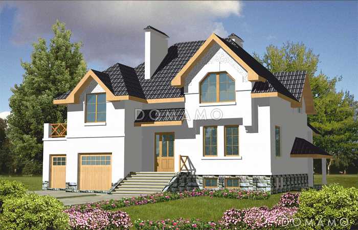 Проект дома из кирпича со сложной формой кровли