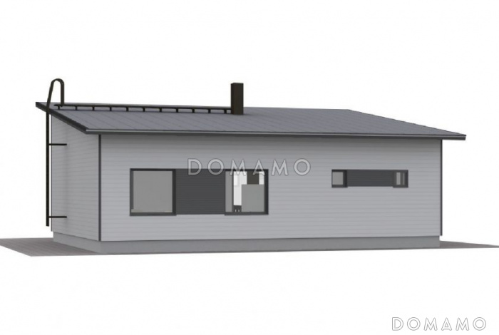 Проект компактного одноэтажного каркасного дома с двумя спальнями