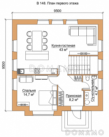 В-148-2 / План 1 этажа