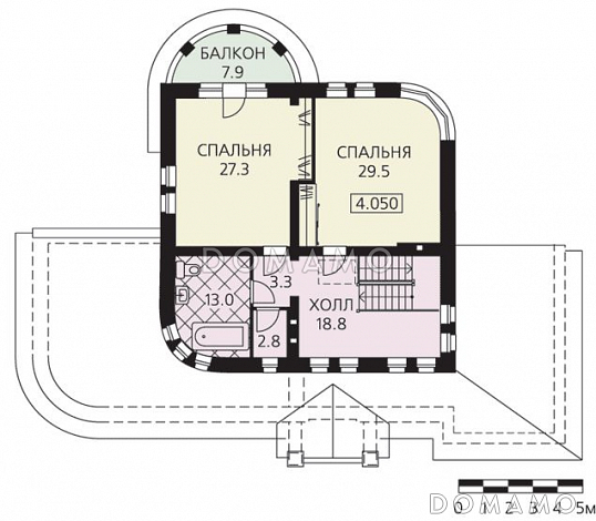 Проект 2 х этажного дома с гаражом / План 2 этажа