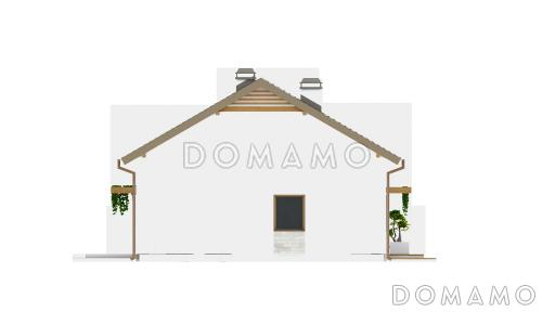 Проект компактного одноэтажного дома из газобетона с двумя спальнями и с возможностью обустройства чердачного помещения / Фасад 3