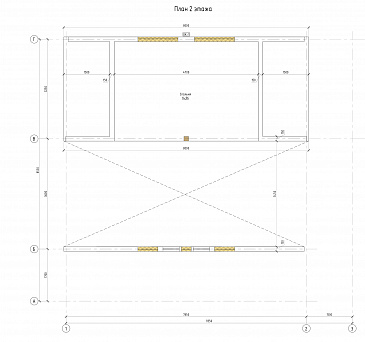 Проект каркасного дома со спальней наверху и вторым светом / План мансардного этажа