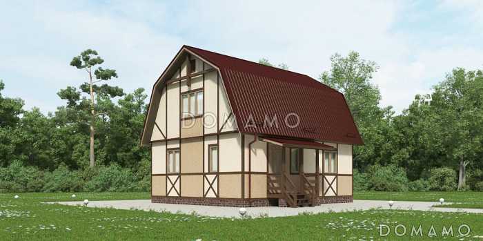 Проект простого дома без санузла 7х8