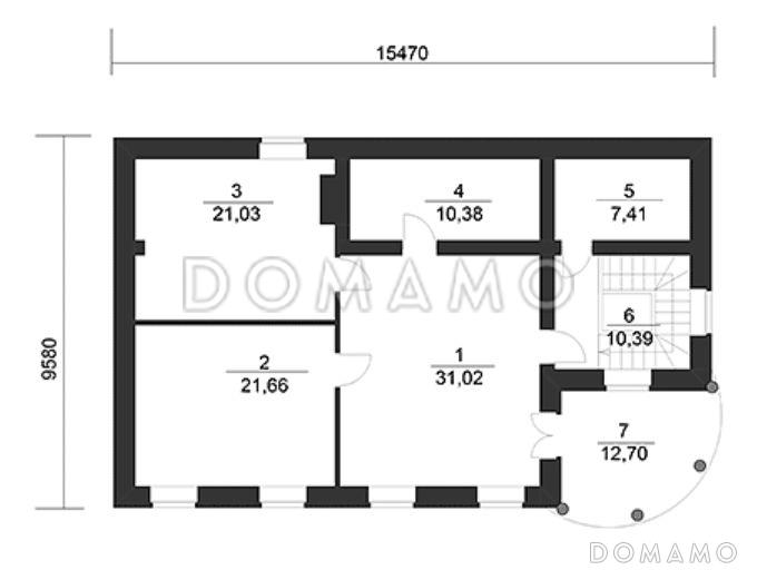 Проект гаража в классическом стиле с комнатой для охраны / План 2 этажа
