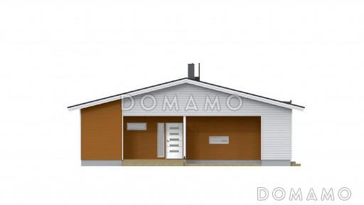 Проект современного одноэтажного каркасного дома до 150 кв.м / Фасад 1
