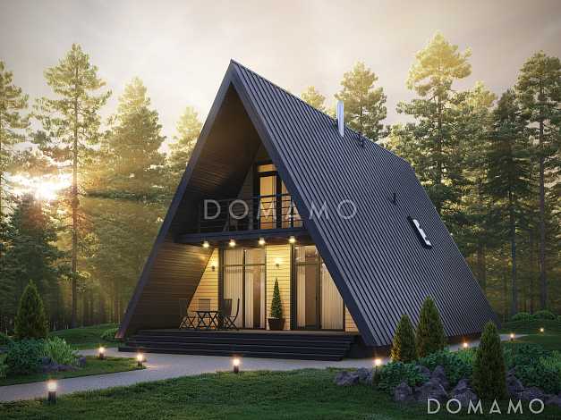 Проект каркасного А-образного дома-шалаша