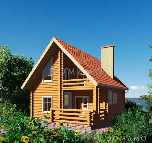 Проект одноэтажного дома из бруса с мансардным этажом