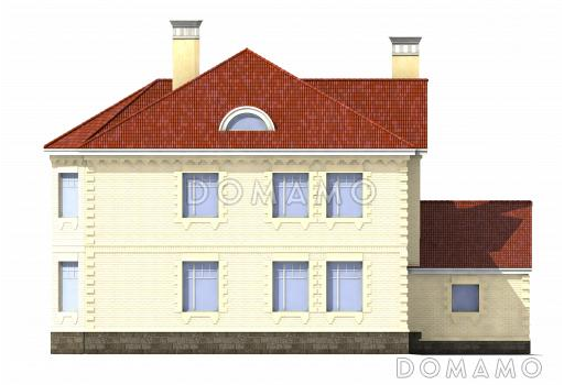 Проект дома с гаражом на одну машину и бильярдной / Фасад 3