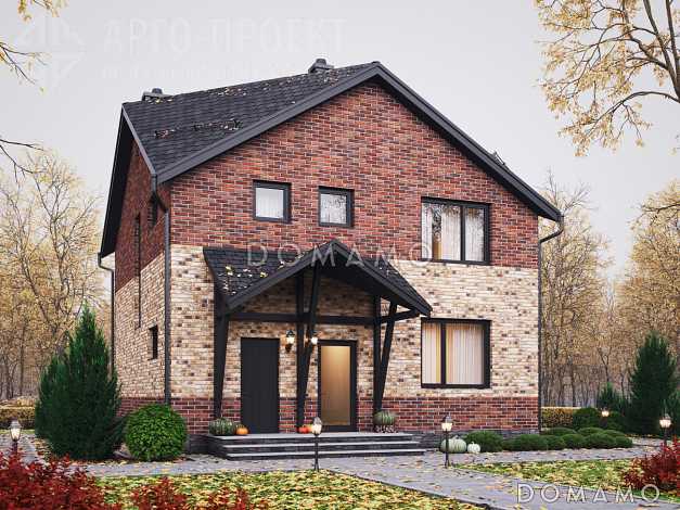 Проект загородного дома с крышей Судейкина, с отдельным входом в котельную,  спальней на первом этаже, ванной и санузлом на втором этаже