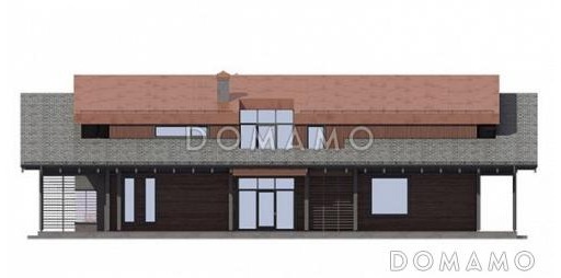 Проект энергоэффективного дома фахверк / Фасад слева