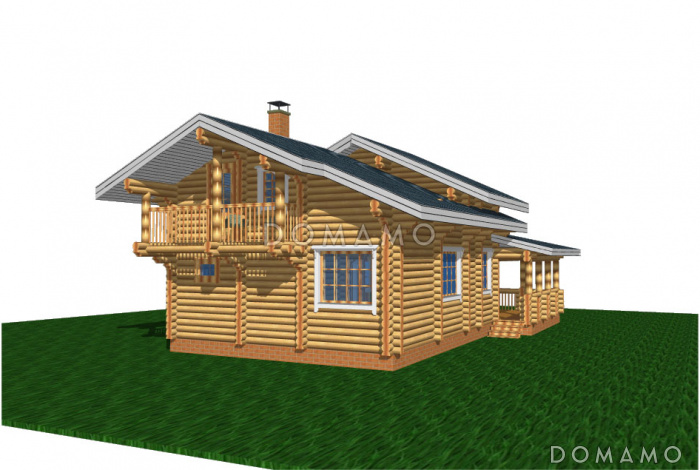 Проект коттеджа с большой верандой