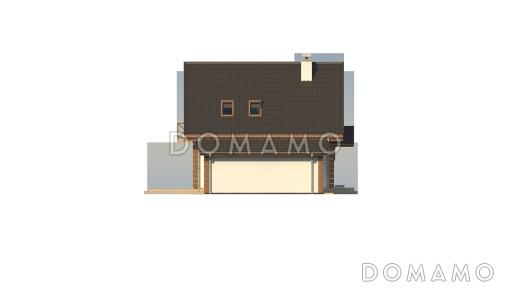 Проект одноэтажного дома из газобетона с мансардным этажом и гаражом / Фасад 2