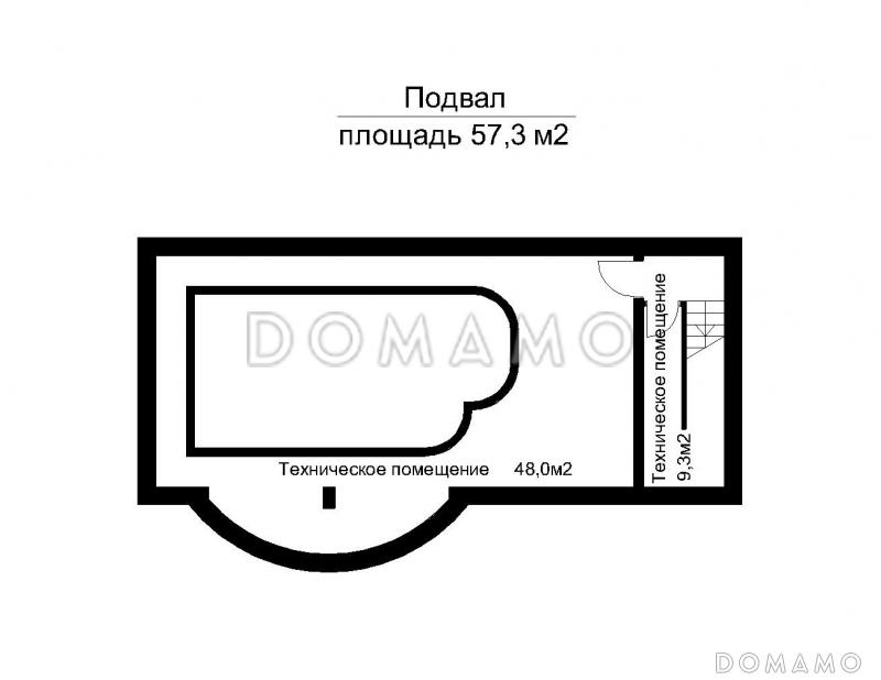 Проект бассейна круглогодичного использования с чердачным этажом под физкультурный зал / План цокольного этажа