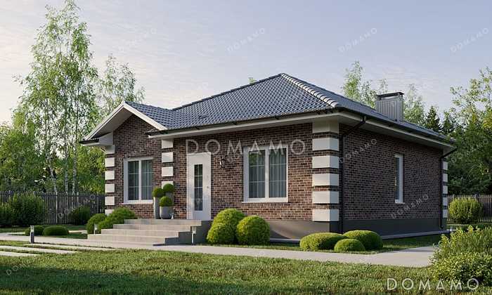 Проект маленького одноэтажного дома с тремя спальнями, котельно, санузлом и кухней