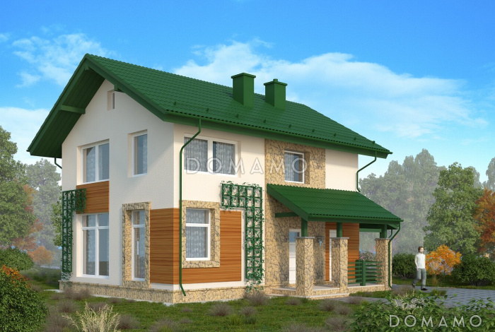 Проект компактного дома с тремя спальнями в европейском стиле