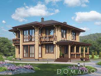 Проект просторного двухэтажного дома с балконами и вторым светом