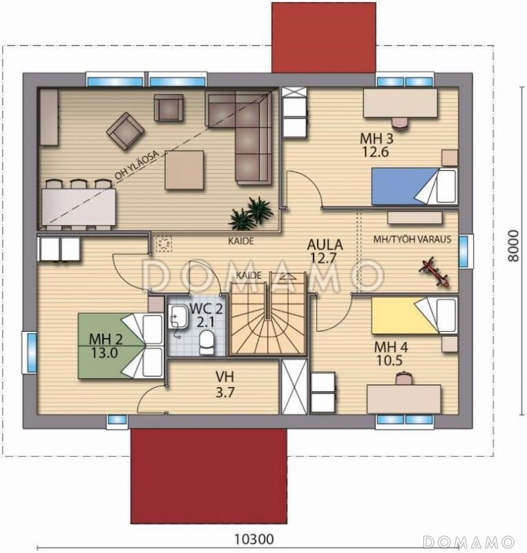 Проект каркасного дома со вторым светом / План 2 этажа