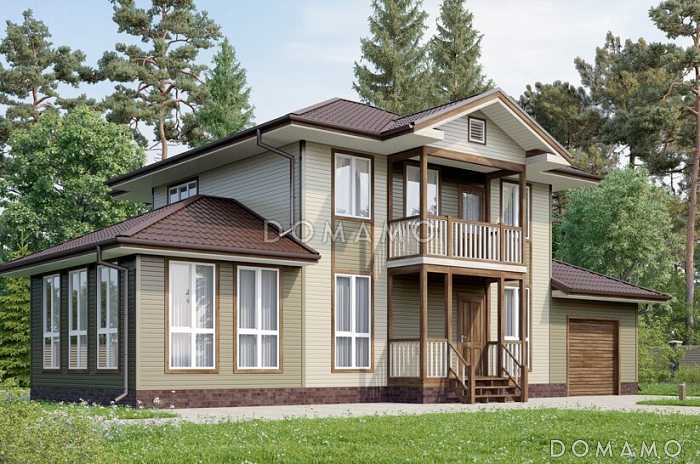 Проект компактного, функционального дома из клееного бруса с деревянной вагонкой