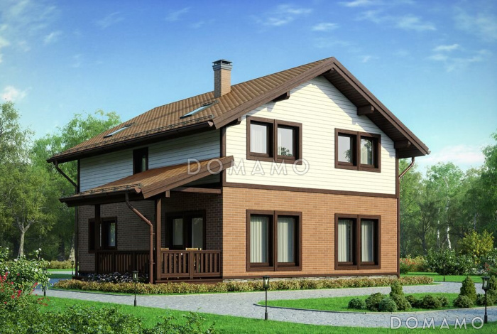 Проект дома из газобетона с четырьмя спальнями