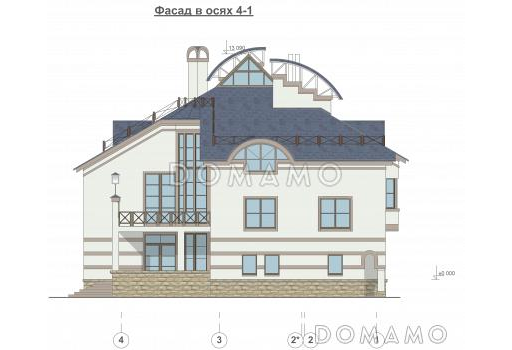 Проект современного коттеджа с оригинальной планировкой / Фасад 2