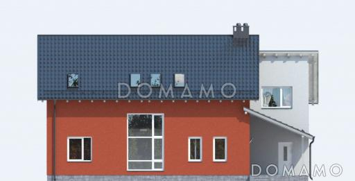 Проект дома из панелей SIP с четырьмя просторными спальными комнатами на мансардном этаже / Фасад 3