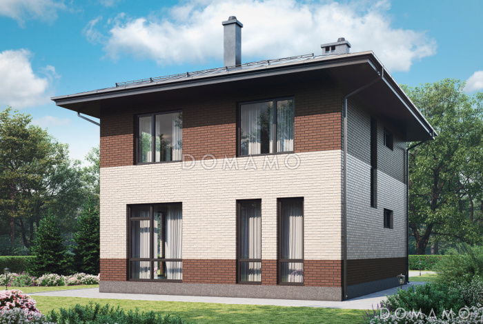 Проект двухэтажного дома с кладовой, кухней-столовой, лоджией