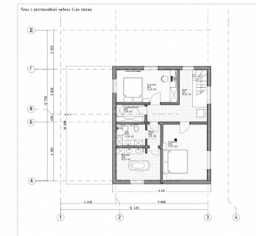 Проект двухэтажного каркасного дома с мансардой и гаражом / План мансардного этажа