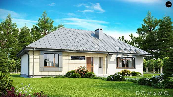 Проект одноэтажного дома из газобетона с тремя спальнями, просторной дневной зоной и с возможностью обустройства мансарды