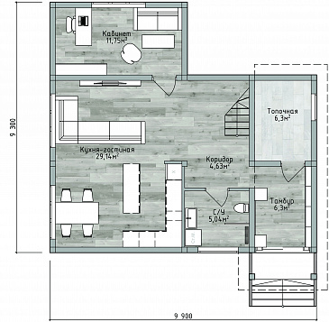 ДД-113 / План 1 этажа