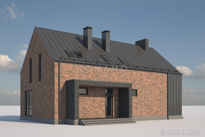 Проект дома барнхаус из керамоблока со вторым светом, библиотекой и лаунж-зоной