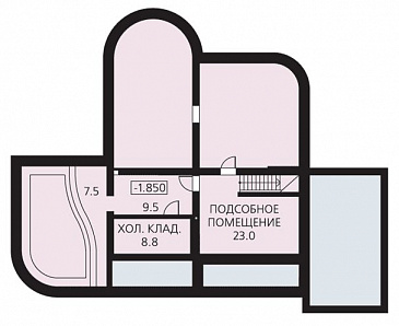 Проект 2 х этажного дома с гаражом / План цокольного этажа