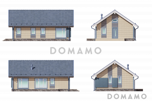 ЮВА одноэтажный дом  / Фасад 1