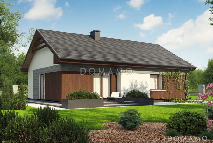 Проект небольшого уютного одноэтажного дома из газобетона с тремя спальнями