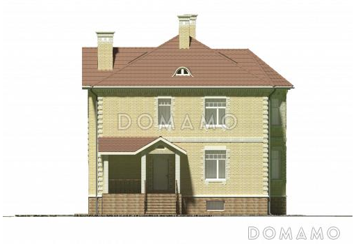 Проект коттеджа в классическом стиле с подвалом / Фасад 1