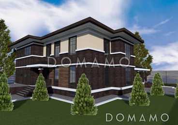 Проект особняка с цокольным этажом, гаражом на две машины, пятью спальнями и террасой с барбекю