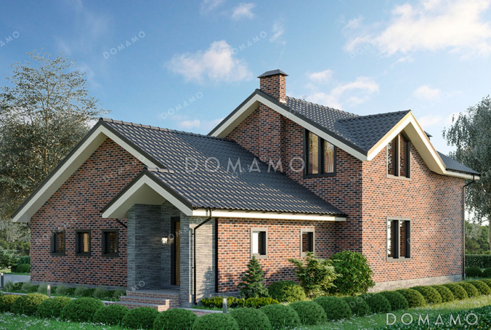 Проект загородного дома с 3 спальнями, изолированной кухней, гаражом на 2 машины и мастерской