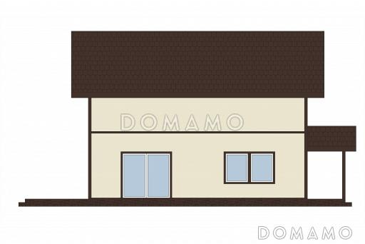 Проект дома из газобетона 10х10 с мансардой / Фасад 4