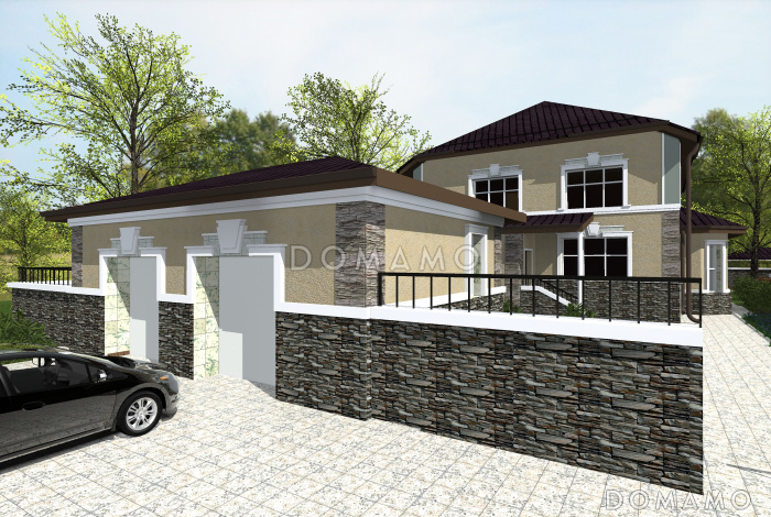 Проект большого двухэтажного дома с эркером